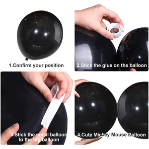 100 pièces de décoration pour la Saint-Valentin, mariage, <span class=keywords><strong>anniversaire</strong></span>, fête, <span class=keywords><strong>guirlande</strong></span> d'arche de ballons en latex <span class=keywords><strong>rouge</strong></span>, blanc et noir - Product Image 3