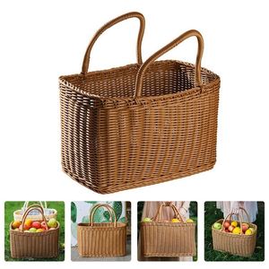 Panier à linge pliable mural en bambou, panier à dessert, paniers en osier faits sur mesure, jardinage, forme ronde bohème, en herbe de mer - Product Image 5