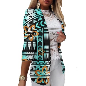 Hete Aanbieding Plumeria Print Pacific Island <span class=keywords><strong>Plus</strong></span> <span class=keywords><strong>Size</strong></span> <span class=keywords><strong>Blazer</strong></span> Dames Polynesische Samoa Tribale Design Elegante Damesjassen - Product Image 1