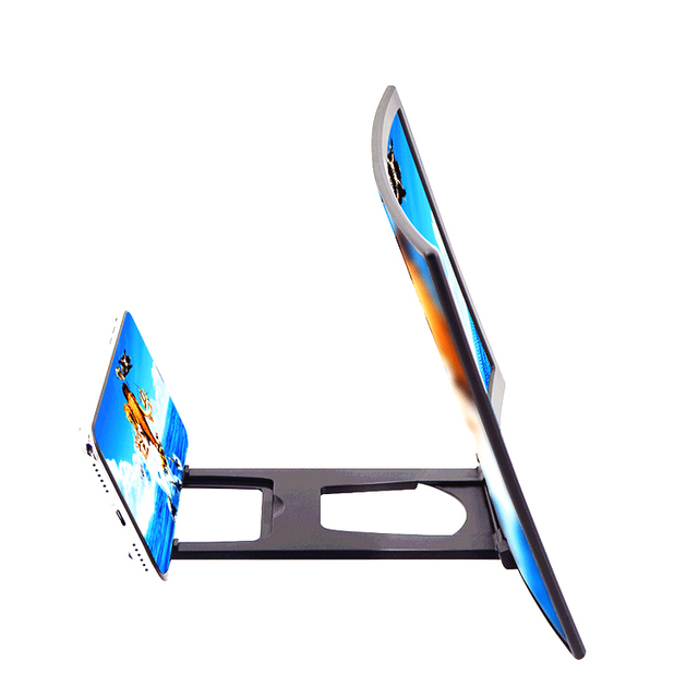 HD 12 Inch Curved Phone Amplifier 3D Enlargement Curved Cell Phone Magnifier Foldable Screen Magnifier