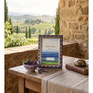 Cadre photo Beltrami 4x6 en métal argenté avec motif à pois, fabriqué en Italie - Product Image 2