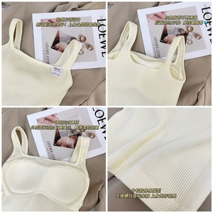 Fil sans couture doux délicat gilet Camiseta Sin Mangas une pièce coupe fixe Croptop beauté dos fronde soutien-gorge bustier tubulaire avec coussinet de soutien-gorge - Product Image 4