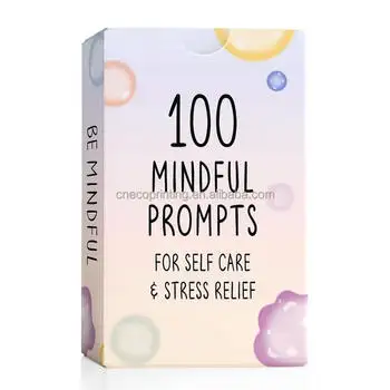 Custom 100 Positive Affirmation Cards Mindfulness Card Deck Mindful Prompts for Self Care & Stress Relief