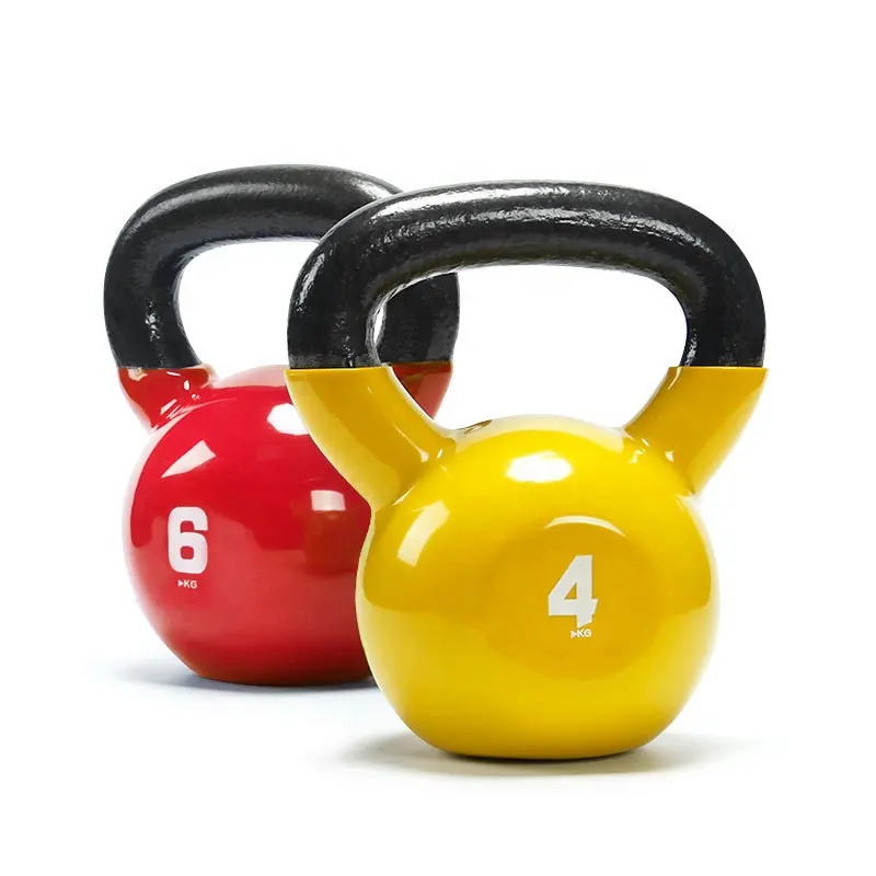 Promotional Custom Logo Competition Fitness Home Body Rubber Coated Pounds Multi Color 20kg Cast Iron Kettlebell