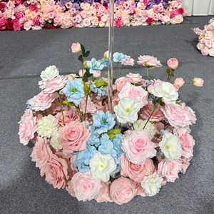 Whimsical Pastel Pink Blue <b>Flower</b> Ball <b>Artificial</b> Centerpiece for Enchanted Garden Wedding Engagement Indoor Party Scene - Product Image 2