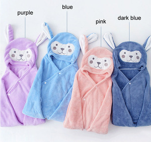 Asciugamani da Bagno per Bambini in Microfibra, <span class=keywords><strong>Accappatoio</strong></span> con Cappuccio in Pile Corallo con Disegni Cartoon - Product Image 6