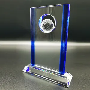 Manufacturer Customized Crystal Glass Golf Trophy Colored Crystal Glass Trophy