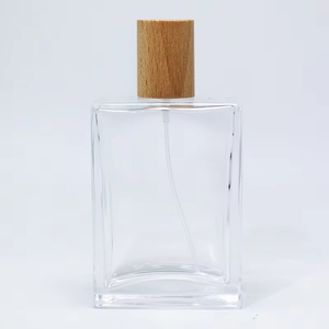 30ml 50ml 100ml Fragrance Rectangle Vintage Square Spray 50 ml 100 ml Empty Glass Perfume <b>Bottles</b> With Wooden Cap - Product Image 4