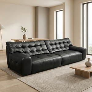 KMJ Minimalist Lüks Deri Kanepe Modern Premium Oturma Odası Mobilyası Köşe Koltuk Takımı 3 Kişilik Yatarlı Kanepe - Product Image 5