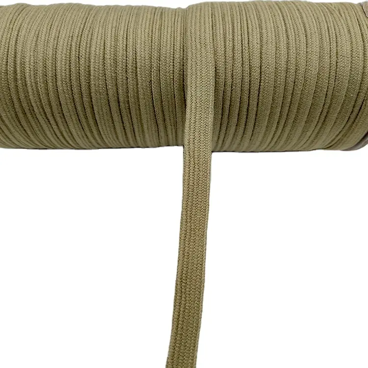 Eco- Friendly Cotton Braided Cord String Durable Cotton Cord for Clothes Colored 9mm Cotton Flat Cord Rope