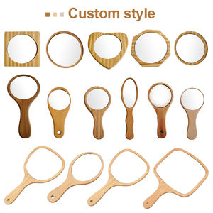 Профессиональный изготовленный на заказ односторонний портативный дорожный туалетный столик деревянное зеркало с рамкой Дизайн Ручное зеркало для макияжа - Product Image 1