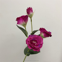 Fleurs artificielles violettes QSLH-CF284 4 têtes gentiane des prairies Lisianthus artificielles fleurs en vrac pour arrangement floral