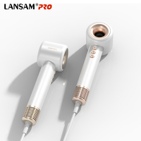Sèche-cheveux électrique professionnel LANSAM PRO haute vitesse, technologie ionique, plastique, utilisation extérieure, moteur DC 1400W-1600W, 4 réglages de vitesse, hôtel