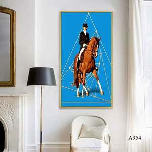 Pintura al Óleo Moderna y Abstracta Personalizada <span class=keywords><strong>de</strong></span> un Caballo Corriendo, Arte <span class=keywords><strong>de</strong></span> Pared <span class=keywords><strong>de</strong></span> Estilo Lujoso sobre Lienzo - Product Image 4