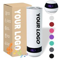 Vaso Térmico Inteligente de Acero Inoxidable de 20oz con Pantalla Digital, Taza de Café con Recubrimiento en Polvo, Vaso Musical Inalámbrico Inteligente