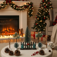 Ensemble de 8 maisons de village de Noël de haute qualité avec clôture, décorations de village miniature, mini sapin de Noël