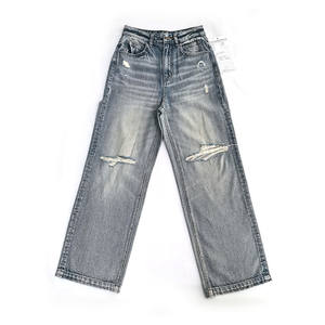 กางเกงยีนส์ขายาวมีรูขาดสำหรับผู้หญิงกางเกงยีนส์สีน้ำเงินอินเทรนด์เข้ารูปใส่สบาย - Product Image 1