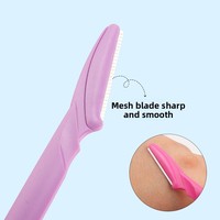 En gros, tondeuse à sourcils simple à manche droit pour débutants, en acier inoxydable, emballée en sachet, pour une épilation précise, Zhejiang
