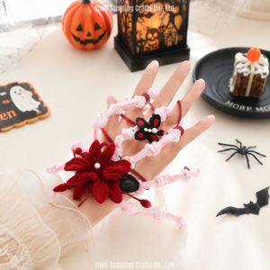 Halloween Skeleton Hand DIY Pipe Cleaner Kit Handmade Spider Lily Bracelet Hair <b>Clip</b> Chenille Stem Craft Material Pack - Product Image 5