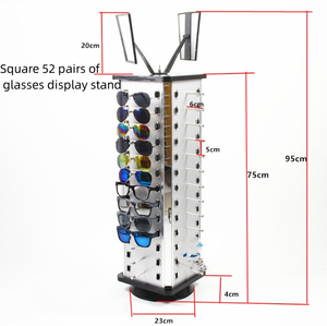 Présentoir à <span class=keywords><strong>lunettes</strong></span> carré rotatif de comptoir, neuf, avec miroir, montage facile, autoportant, haute visibilité, directement de l'usine - Product Image 5