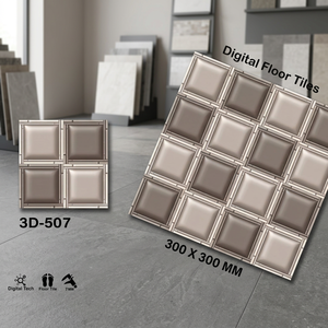 Carreaux de sol en céramique émaillée imprimés numériquement Vistaar Brand 3D Noir Rouge 12x12 pouces pour projets intérieurs - Product Image 5