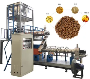 Máquina de fabricación de pellet de alimentación de pescado flotante, extrusora de alimentación de pescado, línea de producción completa, automática, gran oferta