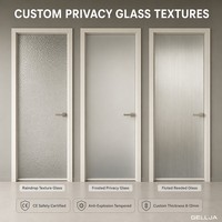 GELLJA Nouvelles portes de douche modernes en alliage d'aluminium, verre trempé, cadre extrêmement fin, porte intérieure battante, portes étanches