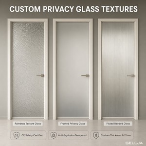 GELLJA - Puertas de Ducha Modernas de Aleación de Aluminio para Villas, Vidrio Templado, Marco Extremadamente Delgado, <span class=keywords><strong>Puerta</strong></span> Interior Abatible, Puertas Impermeables - Product Image 4