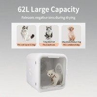 Séchoir automatique intelligent 62L pour animaux de compagnie avec désinfection et ions négatifs, machine de séchage rapide pour chats et petits chiens (modèle usine)