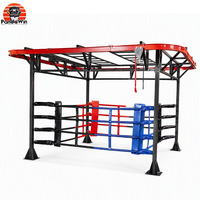 Ring de Boxeo Suspendido, Jaula Cuadrada de MMA, Plegable, de Acero Inoxidable, Portátil, para Entrenamiento en Gimnasio y Práctica de Combate