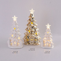 Table de noël en céramique, ornement, Design d'arbre, avec lumière LED, 1 pièce