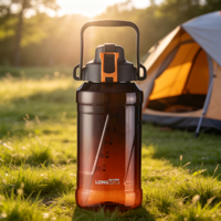 Bouteille d'eau portable Longstar 2L, écologique, réutilisable, sans BPA, anti-fuite, avec corde, pour boire directement, utilisation en extérieur