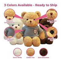 Boneka Beruang Teddy Keriting Lembut 30cm Mainan Hewan Isi Lembut Siap Kirim Hadiah Valentine Pabrik OEM MOQ Rendah CE