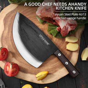 Piccolo cuoco 9.5 pollici forgiato a mano coltello da macellaio in acciaio al carbonio lama Super affilata con impugnatura antiscivolo per il taglio della cucina - Product Image 6