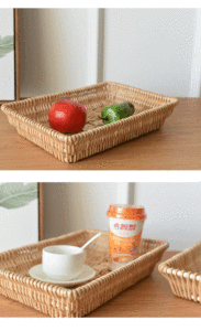 Cesta <span class=keywords><strong>de</strong></span> <span class=keywords><strong>mimbre</strong></span> para pan, mesa tejida, comida, frutas, verduras, servicio <span class=keywords><strong>de</strong></span> restaurante, cesta para servir - Product Image 5