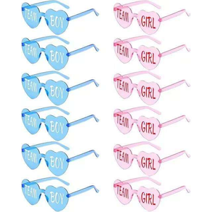Articles de fête pour révélation du sexe du bébé, lunettes d'équipe garçon ou fille, lunettes fantaisie comme accessoires photo et cadeaux de fête - Product Image 1