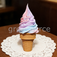 Modèle de macaron en mousse écologique de 15 cm à fond plat, multicolore, en plastique, pour présentation de glaces molles et de gaufres en magasin