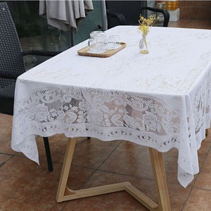 Lace <b>Tablecloth</b> <b>Rectangle</b> Embroidered Polyester Home Use - Product Image 3