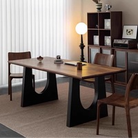 Table à manger médiévale convertible DISHI en bois de frêne massif, grand bureau rectangulaire pour salon, mobilier domestique