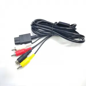 Câble composite multifonctions 1.8M 6FT 3 RCA AV S-Video pour Super <span class=keywords><strong>Nintendo</strong></span> SNES <span class=keywords><strong>GameCube</strong></span> <span class=keywords><strong>64</strong></span> NGC N64 - Product Image 1