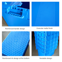 Bac de rangement réutilisable extra-large à couvercle rabattable, couvercle incliné coulissant, robuste, empilable, pour la logistique, en plastique, design panier