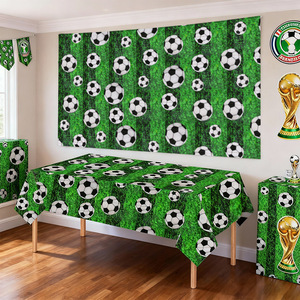Nappe de football 137*274cm <span class=keywords><strong>Canada</strong></span> Mexique pour décorations, nappe de fête pour fans de <span class=keywords><strong>club</strong></span>, motif de ballon de football en PE - Product Image 1