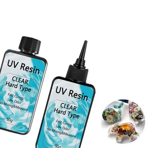 UV reçine temizle 50G yükseltilmiş sert tip UV tutkal hızlı kür zanaat reçine UV ışık döküm ve kaplama kullanarak