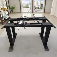 Cadre de bureau assis-debout réglable en hauteur à quatre moteurs, base de bureau ergonomique robuste en métal à 3 niveaux pour le bureau à domicile
