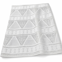 Tissu en dentelle rayée teinte en fil brodé 3D, doux, respirant, textile tridimensionnel pour vêtements