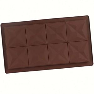 Moule en silicone écologique pour chocolat et glaçons, motif gaufré 8 grilles en forme de losange, grande taille, OEM/ODM - Product Image 3