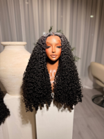 Perruque bouclée Pixie volumineuse en cheveux humains vierges bruts à cuticules alignées, densité 220 %, sans colle, avec dentelle frontale HD SDD, pour femmes, vente en gros