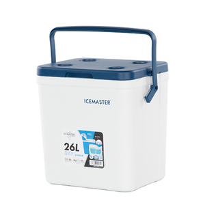 กล่องเก็บความเย็น Icemaster 26 ลิตร แบบ Rotomolded ทรงสี่เหลี่ยม สำหรับใช้งานกลางแจ้งและตั้งแคมป์ สีขาว ฝาสีน้ำเงิน - Product Image 1