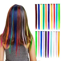 Haar Clip In Gekleurde Hair Extensions Kleurrijke Hair Extensions 20 Inch Straight Synthetische Vlechten Haarstukjes Voor Partij