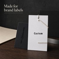 Étiquettes suspendues personnalisées écologiques de luxe pour vêtements, étiquettes imprimées avec nom et logo, étiquettes en papier avec cordon pour chaussures et vêtements